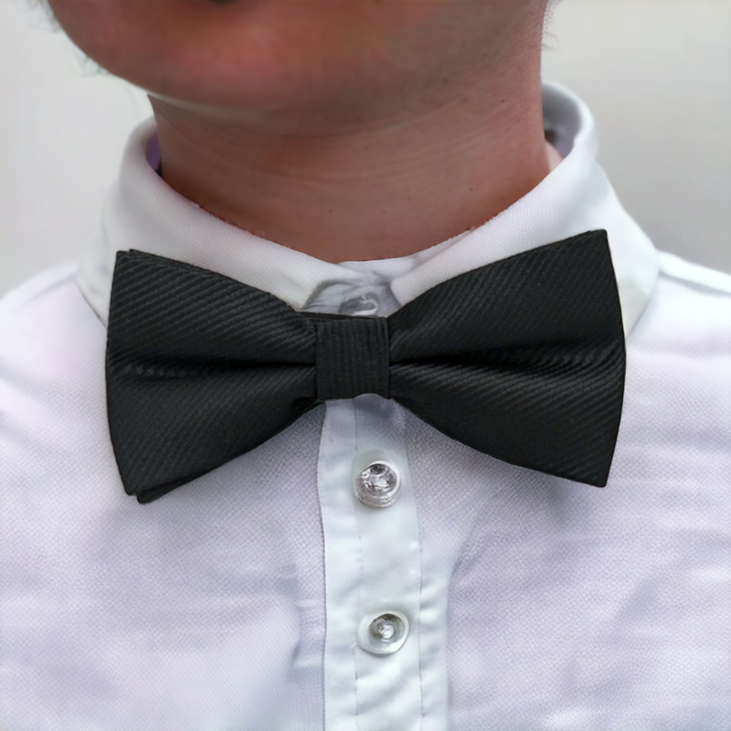 noeud pap pour garcon assorti au père en polyester noir