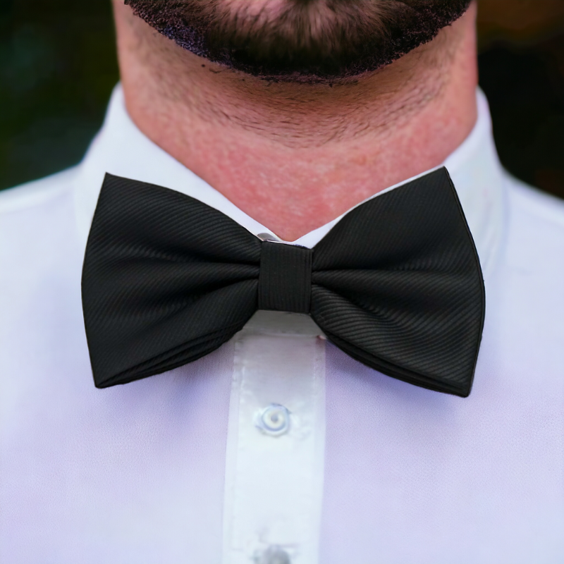 Noeud pap en satin noir pour père et fils