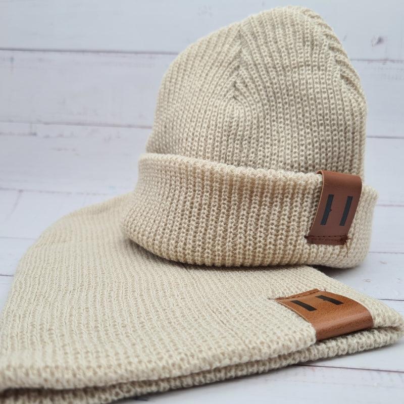 Bonnet crème enfant et papa