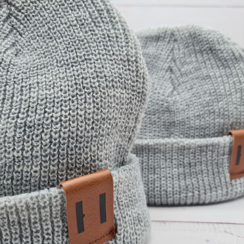 Bonnet gris chiné assortis