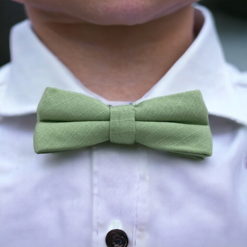 Noeud pap Vert tilleul 100% Coton pour enfant