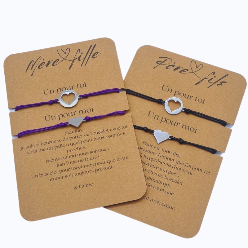 Bracelets Familiaux - Carte personnalisée