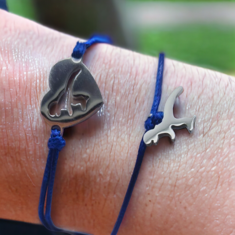 Bracelets assortis en forme de dinosaure pour père et garçon