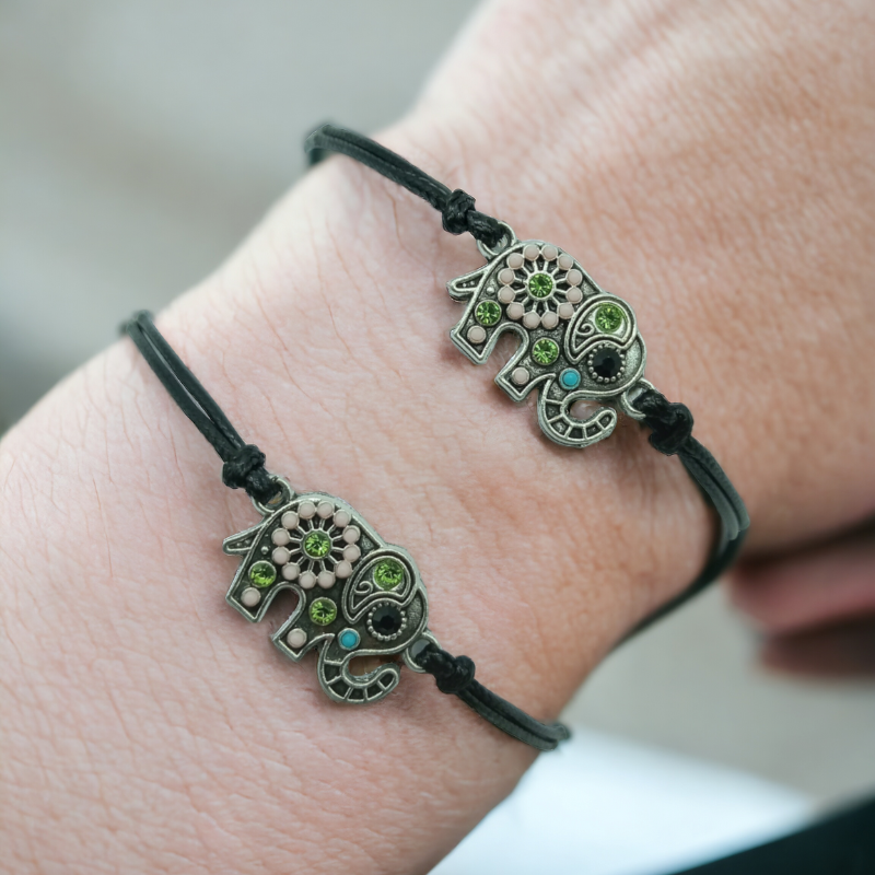 Aperçu de bracelets assortis noir pour papa et fils