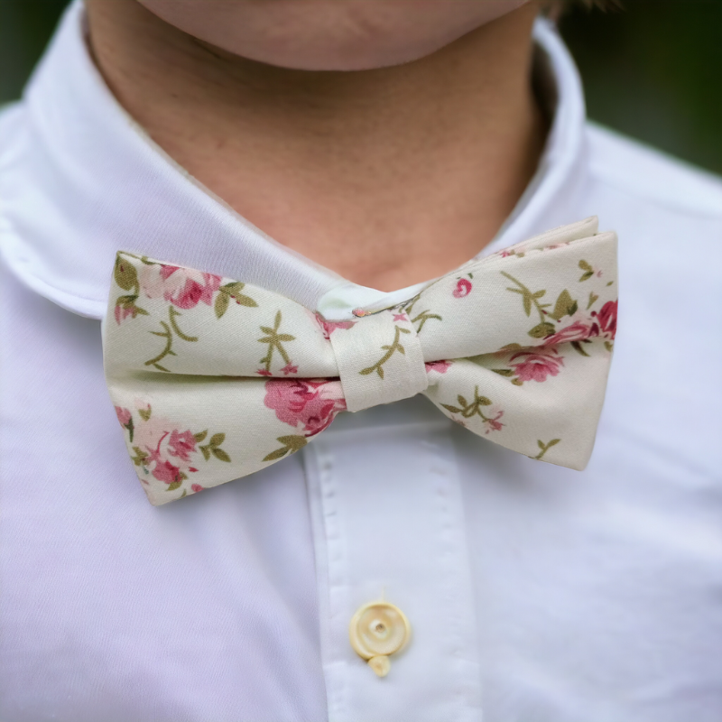 Nœud papillon Blanc liberty vintage pour enfant