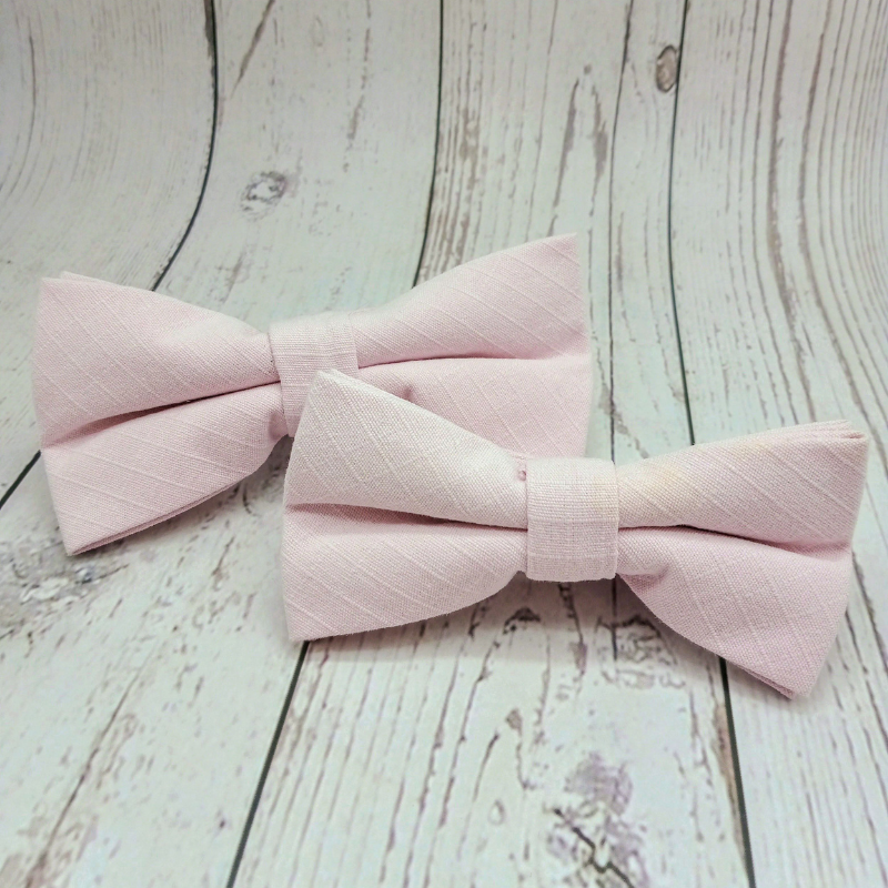 Lot nœuds papillon assortis adulte enfant rose pâle