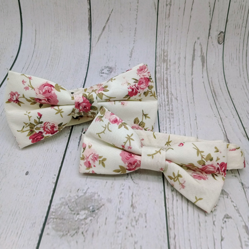 Noeud papillon Liberty fleuris pour papa et fils 100% coton