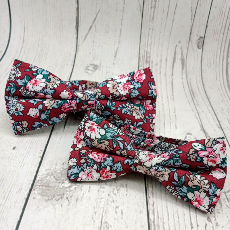 Nœuds papillon assortis violet liberty vintage
