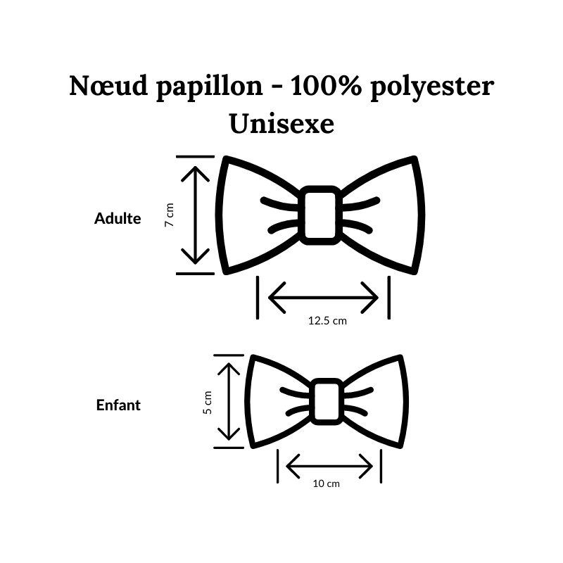 Nœud papillon assortis rose vif en satin de polyester - Kompapou