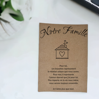 Carte personnalisable pour bracelets familiaux 