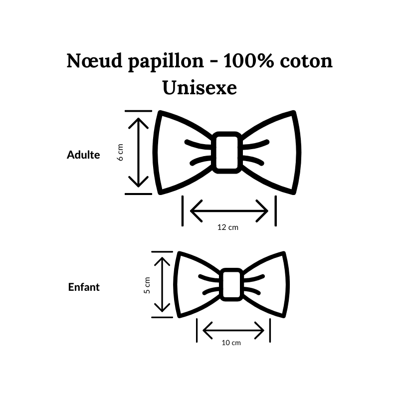 Nœud papillon 100% coton vert 